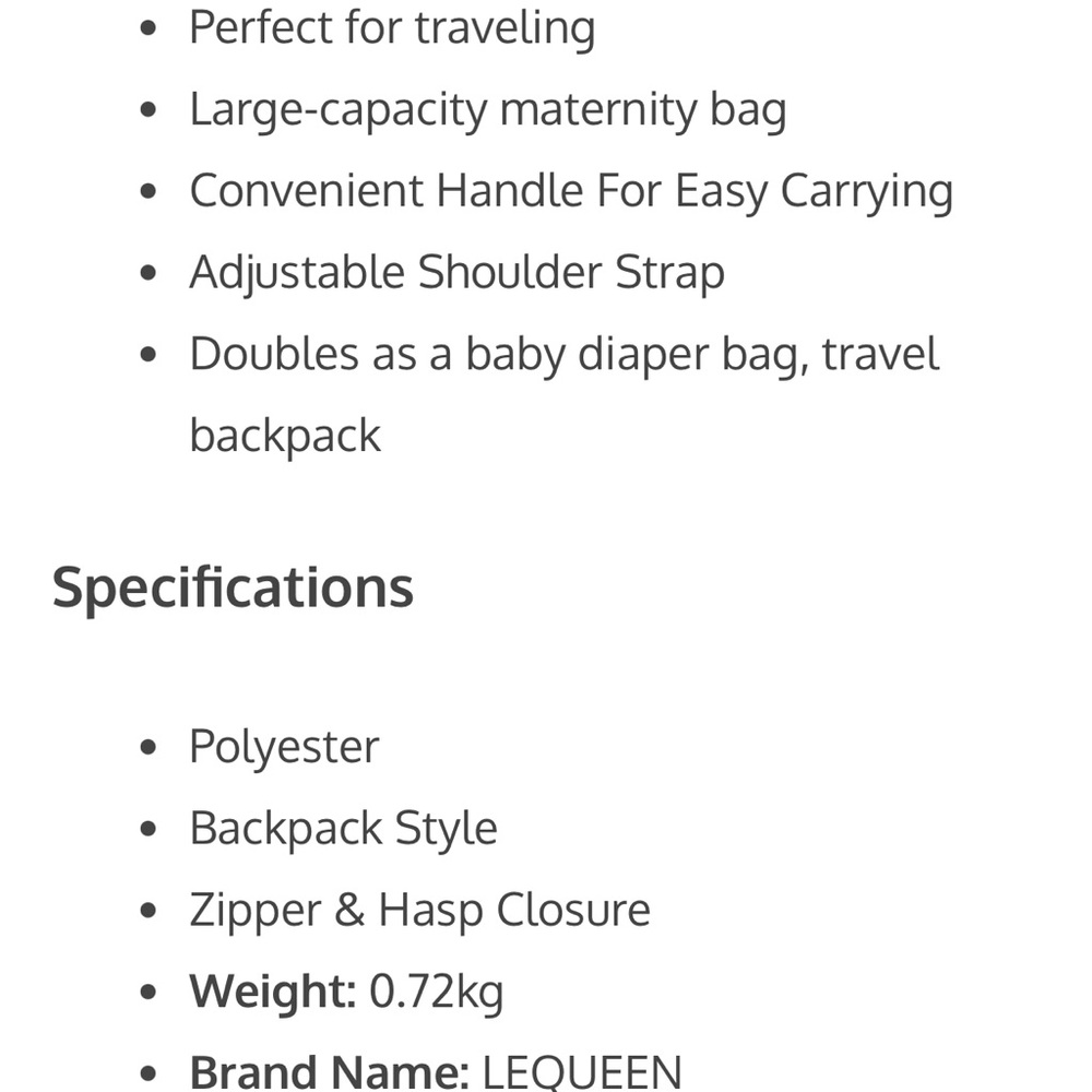LEQUEEN diaper bag - Picture 10 of 10